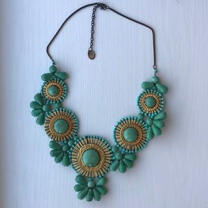 Large teal statement necklace